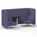 Brixworth 2 Seater Bench Booth With White Legs And Black Table With White Leg In Synergy Fabric - Order Panels And Sofa SF003625