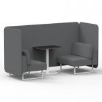 Brixworth 2 Seater Bench Booth With White Legs And Black Table With White Leg In Synergy Fabric - Partner Panels And Sofa SF003626