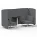 Brixworth 2 Seater Bench Booth With White Legs And Black Table With White Leg In Synergy Fabric - Partner Panels And Sofa SF003626