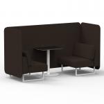 Brixworth 2 Seater Bench Booth With White Legs And Black Table With White Leg In Synergy Fabric - Wed Panels And Sofa SF003627