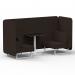 Brixworth 2 Seater Bench Booth With White Legs And Black Table With White Leg In Synergy Fabric - Wed Panels And Sofa SF003627