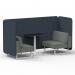 Brixworth 2 Seater Bench Booth With White Legs And Black Table With White Leg In Rivet Fabric - Crucible Panels And Prime Sofa SF003636