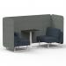 Brixworth 2 Seater Bench Booth With White Legs And Black Table With White Leg In Rivet Fabric - Prime Panels And Crucible Sofa SF003638