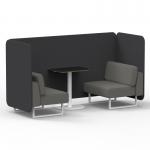 Brixworth 2 Seater Bench Booth With White Legs And Black Table With White Leg In X2 Fabric - Arithmetic Panels And Number Sofa SF003640