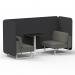 Brixworth 2 Seater Bench Booth With White Legs And Black Table With White Leg In X2 Fabric - Arithmetic Panels And Number Sofa SF003640