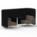 Brixworth 2 Seater Bench Booth With White Legs And Black Table With White Leg In X2 Fabric - Diameter Panels And Theory Sofa SF003642