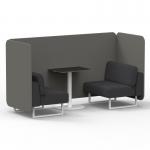 Brixworth 2 Seater Bench Booth With White Legs And Black Table With White Leg In X2 Fabric - Number Panels And Arithmetic Sofa SF003643