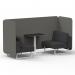 Brixworth 2 Seater Bench Booth With White Legs And Black Table With White Leg In X2 Fabric - Number Panels And Arithmetic Sofa SF003643