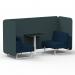 Brixworth 2 Seater Bench Booth With White Legs And Black Table With White Leg In X2 Fabric - Polygon Panels And Calculus Sofa SF003644
