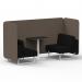 Brixworth 2 Seater Bench Booth With White Legs And Black Table With White Leg In X2 Fabric - Theory Panels And Diameter Sofa SF003645