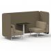 Brixworth 2 Seater Bench Booth With White Legs And Black Table With White Leg In Main Line Flax Fabric - Bank Panels And Upminster Sofa SF003646
