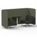 Brixworth 2 Seater Bench Booth With White Legs And Black Table With White Leg In Main Line Flax Fabric - Monument Panels And Temple Sofa SF003647