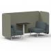 Brixworth 2 Seater Bench Booth With White Legs And Black Table With White Leg In Main Line Flax Fabric - Newbury Panels And Westminster Sofa SF003648
