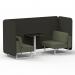Brixworth 2 Seater Bench Booth With White Legs And Black Table With White Leg In Main Line Flax Fabric - Temple Panels And Monument Sofa SF003649