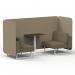Brixworth 2 Seater Bench Booth With White Legs And Black Table With White Leg In Main Line Flax Fabric - Upminster Panels And Bank Sofa SF003650