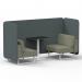 Brixworth 2 Seater Bench Booth With White Legs And Black Table With White Leg In Main Line Flax Fabric - Westminster Panels And Newbury Sofa SF003651