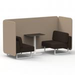 Brixworth 2 Seater Bench Booth With White Legs And Black Table With White Leg In Synergy Fabric - Affix Panels And Wed Sofa SF003652
