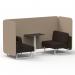 Brixworth 2 Seater Bench Booth With White Legs And Black Table With White Leg In Synergy Fabric - Affix Panels And Wed Sofa SF003652