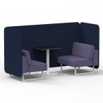 Brixworth 2 Seater Bench Booth With White Legs And Black Table With White Leg In Synergy Fabric - Alike Panels And Order Sofa SF003653