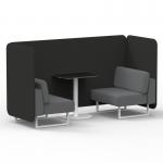 Brixworth 2 Seater Bench Booth With White Legs And Black Table With White Leg In Synergy Fabric - Mix Panels And Partner Sofa SF003654