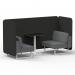 Brixworth 2 Seater Bench Booth With White Legs And Black Table With White Leg In Synergy Fabric - Mix Panels And Partner Sofa SF003654