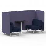 Brixworth 2 Seater Bench Booth With White Legs And Black Table With White Leg In Synergy Fabric - Order Panels And Alike Sofa SF003655