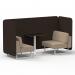 Brixworth 2 Seater Bench Booth With White Legs And Black Table With White Leg In Synergy Fabric - Wed Panels And Affix Sofa SF003657