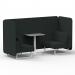 Brixworth 2 Seater Bench Booth With White Legs And Grey Table With White Leg In Rivet Fabric - Charcoal Panels And Sofa SF003665