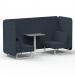 Brixworth 2 Seater Bench Booth With White Legs And Grey Table With White Leg In Rivet Fabric - Crucible Panels And Sofa SF003666
