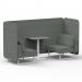 Brixworth 2 Seater Bench Booth With White Legs And Grey Table With White Leg In Rivet Fabric - Prime Panels And Sofa SF003668