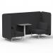 Brixworth 2 Seater Bench Booth With White Legs And Grey Table With White Leg In X2 Fabric - Arithmetic Panels And Sofa SF003670