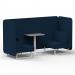 Brixworth 2 Seater Bench Booth With White Legs And Grey Table With White Leg In X2 Fabric - Calculus Panels And Sofa SF003671