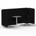 Brixworth 2 Seater Bench Booth With White Legs And Grey Table With White Leg In X2 Fabric - Diameter Panels And Sofa SF003672