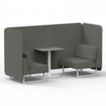 Brixworth 2 Seater Bench Booth With White Legs And Grey Table With White Leg In X2 Fabric - Number Panels And Sofa SF003673