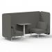 Brixworth 2 Seater Bench Booth With White Legs And Grey Table With White Leg In X2 Fabric - Number Panels And Sofa SF003673