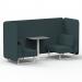 Brixworth 2 Seater Bench Booth With White Legs And Grey Table With White Leg In X2 Fabric - Polygon Panels And Sofa SF003674