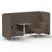 Brixworth 2 Seater Bench Booth With White Legs And Grey Table With White Leg In X2 Fabric - Theory Panels And Sofa SF003675