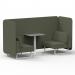 Brixworth 2 Seater Bench Booth With White Legs And Grey Table With White Leg In Main Line Flax Fabric - Monument Panels And Sofa SF003677