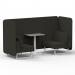Brixworth 2 Seater Bench Booth With White Legs And Grey Table With White Leg In Main Line Flax Fabric - Temple Panels And Sofa SF003679