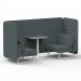 Brixworth 2 Seater Bench Booth With White Legs And Grey Table With White Leg In Main Line Flax Fabric - Westminster Panels And Sofa SF003681