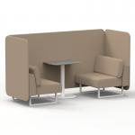 Brixworth 2 Seater Bench Booth With White Legs And Grey Table With White Leg In Synergy Fabric - Affix Panels And Sofa SF003682