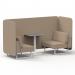 Brixworth 2 Seater Bench Booth With White Legs And Grey Table With White Leg In Synergy Fabric - Affix Panels And Sofa SF003682