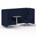 Brixworth 2 Seater Bench Booth With White Legs And Grey Table With White Leg In Synergy Fabric - Alike Panels And Sofa SF003683
