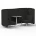Brixworth 2 Seater Bench Booth With White Legs And Grey Table With White Leg In Synergy Fabric - Mix Panels And Sofa SF003684