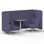 Brixworth 2 Seater Bench Booth With White Legs And Grey Table With White Leg In Synergy Fabric - Order Panels And Sofa SF003685