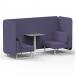 Brixworth 2 Seater Bench Booth With White Legs And Grey Table With White Leg In Synergy Fabric - Order Panels And Sofa SF003685