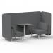 Brixworth 2 Seater Bench Booth With White Legs And Grey Table With White Leg In Synergy Fabric - Partner Panels And Sofa SF003686