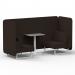 Brixworth 2 Seater Bench Booth With White Legs And Grey Table With White Leg In Synergy Fabric - Wed Panels And Sofa SF003687