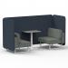 Brixworth 2 Seater Bench Booth With White Legs And Grey Table With White Leg In Rivet Fabric - Crucible Panels And Prime Sofa SF003696