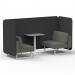 Brixworth 2 Seater Bench Booth With White Legs And Grey Table With White Leg In X2 Fabric - Arithmetic Panels And Number Sofa SF003700